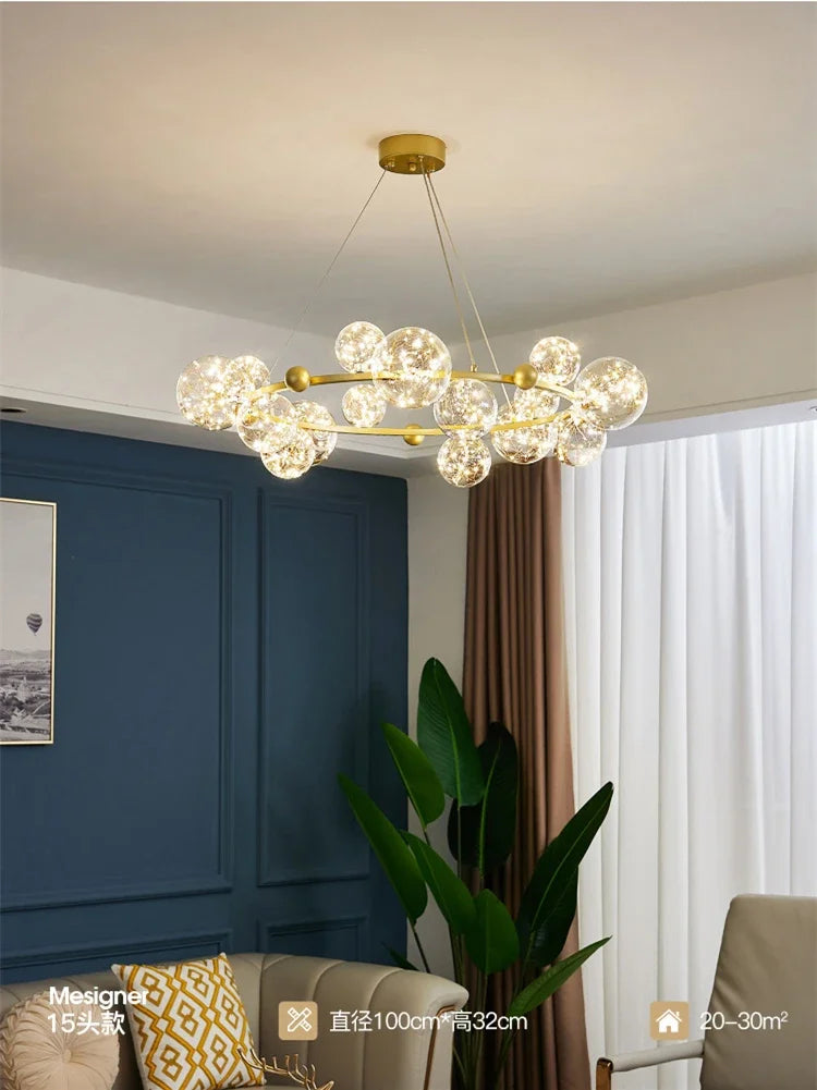 Lustre Doré Pour Salon | MAGIC