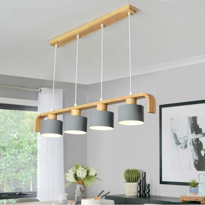 suspension luminaire bois gris