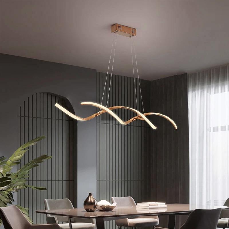 Suspension salon suspension lampe de table à manger LED cuisine aspect bois  clair, blanc textile, 11W