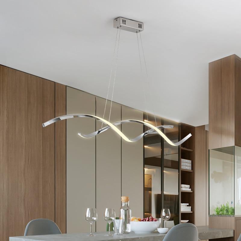 Suspension salon suspension lampe de table à manger LED cuisine aspect bois  clair, blanc textile, 11W